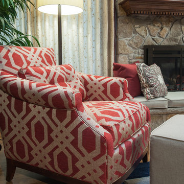 Pop of Color Family Room