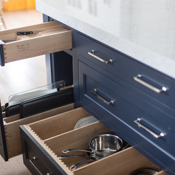 Classic White and Navy Blue in Larchmont