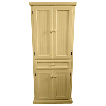 Coastal Wide Kitchen Pantry Cabinet, Cupola Yellow