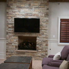 stone fireplace
