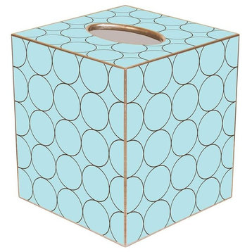 TB585 - Brown & Blue Circles Tissue Box Cover