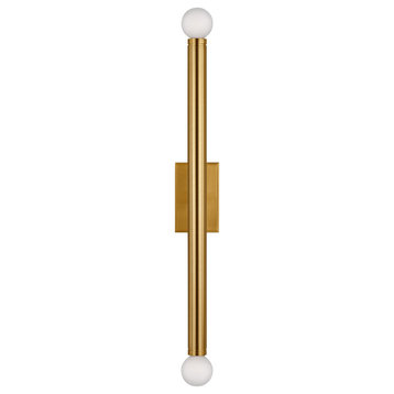 Visual Comfort Studio Beckham Modern 2-Light Wall Sconce in Burnished Brass by