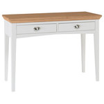 Bentley Designs - Hampstead 2-Tone Painted Furniture Dressing Table - Hampstead Two Tone Painted Dressing Table offers elegance and practicality for any home. Soft-grey paint finish contrasts beautifully with warm American Oak veneer tops, guaranteed to make a beautiful addition to any home.