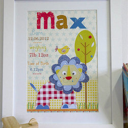 Personalized Children art, Kids art, Children Room Decor, Kids decor, "lenny the - Kids Wall Decor