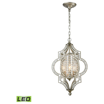 Gabrielle 3 Light Led Chandelier, Aged Silver