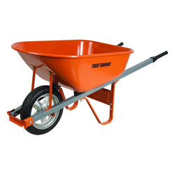 True Temper Steel Wheelbarrow, Steel Handles and Flat-Free Tires - Wheelbarrows And Garden Carts