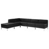 MFO Immaculate Collection Black Leather Sectional Configuration, 6 Pieces