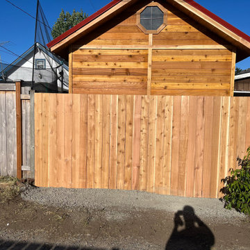 Fence repair and shed installation