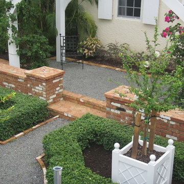 Courtyard garden brick terrace