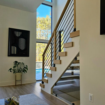 Project #111 | Open-Riser Staircase with Glass Panel Detail