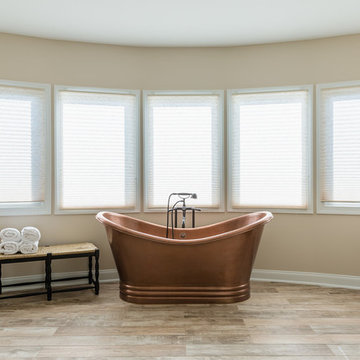 Rustic Master Bathroom with Earth Tones
