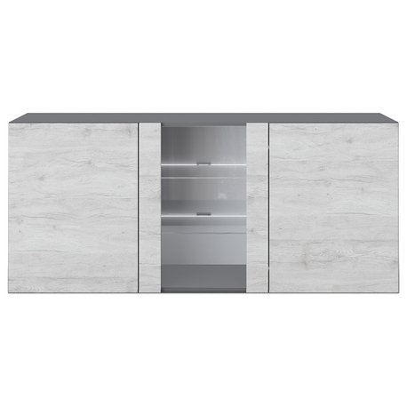 AMARA Sideboard, Slate Grey/White Monaco