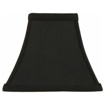 Black With Gold Silk 12" Tapered Square Bell Lampshade Replacement