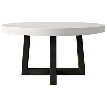 Torre Round Concrete Dining Table, White Linen