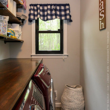 Cute Laundry Room with New Black Window - Renewal by Andersen NJ / NYC