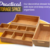YBM HOME Bamboo 3 Compartment Organizer Tray for Drawers