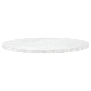 54" Genuine Italian Carrera White Marble Round Dining Table Top (Mix and Match)