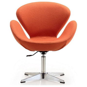 Manhattan Comfort Raspberry Fabric Height Adjustable Chair in Orange