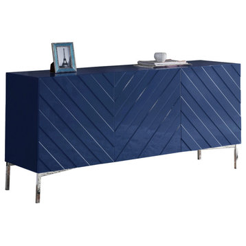 Collette Sideboard/Buffet, Navy, Chrome Base