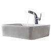 Kraus C-KCV-122-15100CH White Rectangular Ceramic Sink and Typhon Faucet