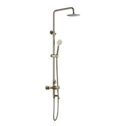 Naples Wall Mounted Brushed Nickel Shower Set with Hand Shower - Showerheads And Body Sprays