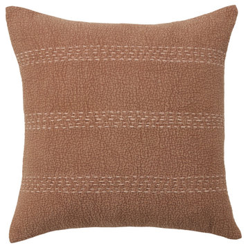 Jaipur Living Trenton Stripes Throw Pillow, Terracotta/Beige, Polyester Fill