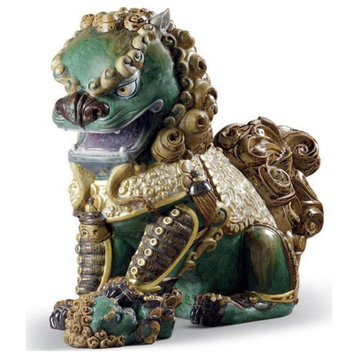 Lladro Oriental Lioness Green Figurine 01001986
