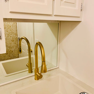 Gold & White Laundry Room