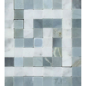 Carrara Polished Marble Key Corner (Carrara With Blue-Gray), 5 pieces