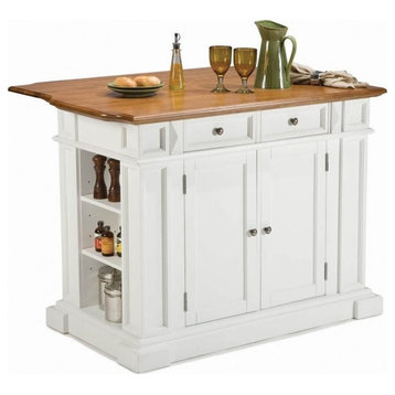 Catania Modern / Contemporary Wood Kitchen Island in Off White Finish