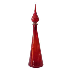 QUILTED OPTIC PATTERN EMPOLI DECANTER IN RED - Vases