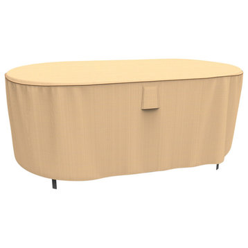 Sedona Oval Patio Table Cover, Small (Tan)