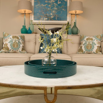 LIVING ROOM - HUES OF BLUES AND GREENS – Sea Glass inspired color scheme