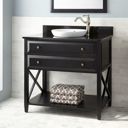 36" GLYMPTON VANITY FOR SEMI-RECESSED SINK - BLACK - Bathroom Vanities And Sink Consoles