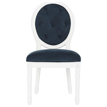 Ciley Tufted Oval Side Chair Set of 2 Navy / White