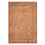 Bareens Designer Rugs - Pak Persian Delicia Taupe/Brown Wool Rug - 6'1'' x 9'10'' - Designed with mesmerizing intricacy and gorgeous color palette, this hand-knotted masterpiece demonstrates the beauty and electrifying thrill of Pak Persian art. These meticulously hand-knotted Pak-Persian rug is made with pure wool and features breathtaking traditional, transitional, and tribal designs in bold luxurious color pallets. Known for their intricate designs these rugs are a reproduction of Persian rugs, made in Pakistan with unique Mughal designs. Made by master weavers using the same Persian texture, design and dying technique, we wanted to produce the most significant manifestation of Persian art, life, and culture. This rug is most famous for its exceptional quality, incredible designs, patterns, and vibrant rich color. Pak-Persian rugs made with Persian weave with high knot counts, which enables the high intricacy and detail found in the patterns are also referred to as "State of art", each color adds a rich beautiful detail in the artwork of this rug. The design, color, and beautiful chromatic composition with a vibrant sheen with intricate designs, exude beauty, elegance, and quality make this rug a masterpiece of its own.