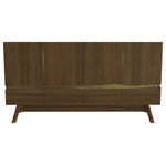 Maria Yee - Rhine 67" Sideboard, Finish: Shiitake, Brass - Please refer to secondary image for color variation listed.