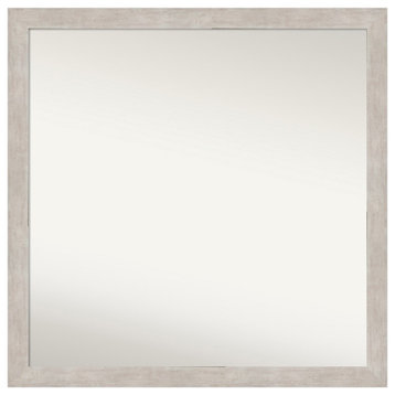 Marred Silver Non-Beveled Wood Wall Mirror 28.5x28.5 in.