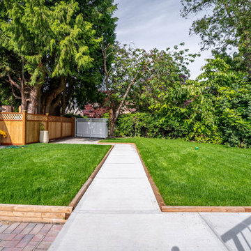 Cedar Privacy Fence and Concrete Walkway – Kerrisdale Vancouver Backyard Renovat