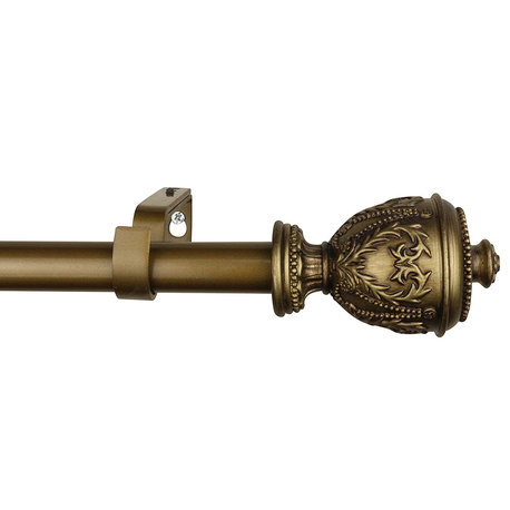 1" Grecian Urn Curtain Rod, 84"-120", Renaissance Gold