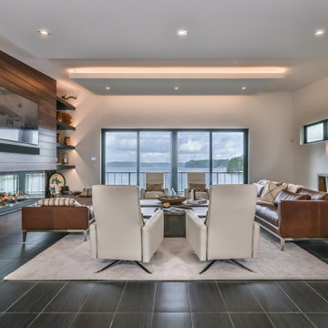 Modern Lake House - Living Room