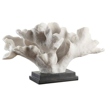 Large Textured White Faux Coral Statue