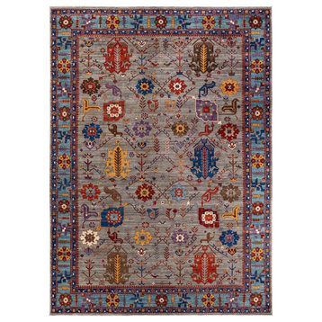 Serapi, One-of-a-Kind Hand-Knotted Runner Rug  - Gray, 9' 8" x 13' 5"