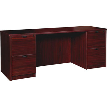 Lorell Prominence Mahogany Laminate Office Suite - 66 x 24 x 29, Top