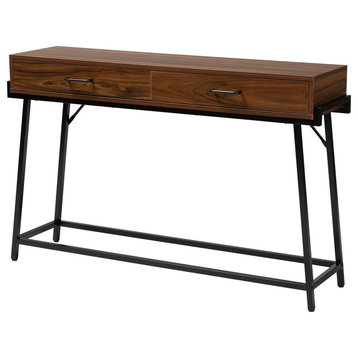 Michel Walnut Brown 2-Drawer Console Table