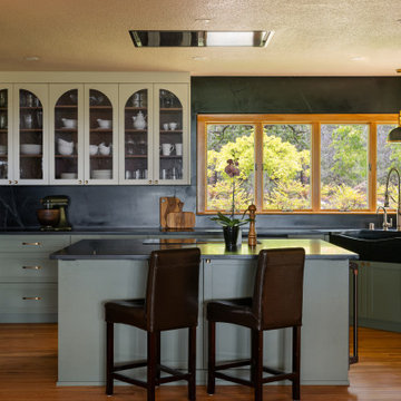 Meadow Vista Euro-Style Kitchen with Soapstone Sink & Custom Entry Bench