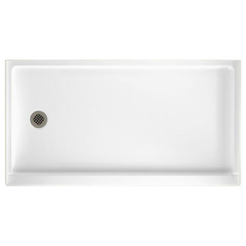 Swan 60x32x4.3125 Veritek Shower Base, Left Drain, White