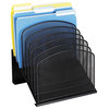 Safco Onyx Black Mesh Desk Organizer with 8 Slanted Sections