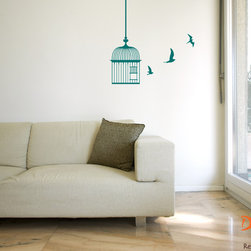 Birds and Cage Nature Wall Decal (SKU 013) - Wall Decals