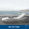 Glimpse Outdoor Patio Mesh Chaise Lounge Set of 2 EEI-4038-WHI-WHI